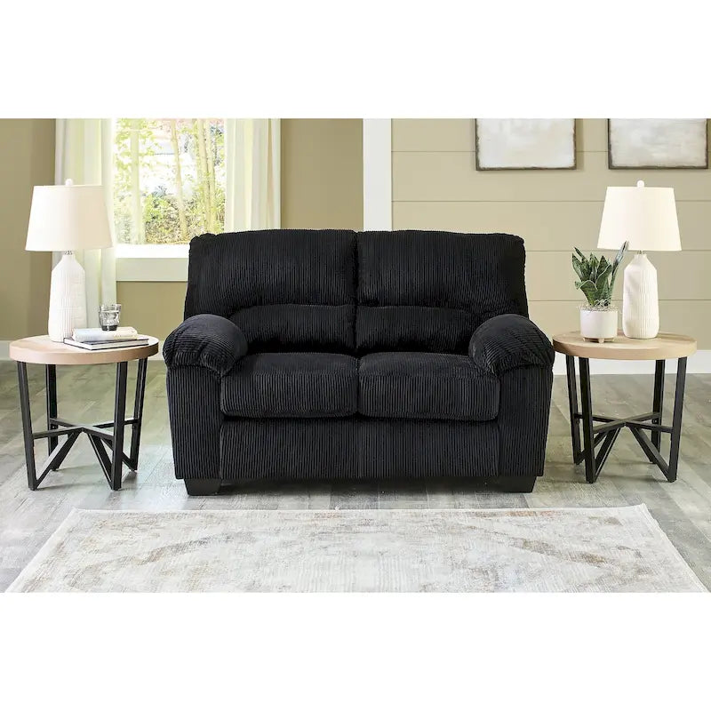 Canapé deux places en velours côtelé 63L x 38P x 40H Polyester