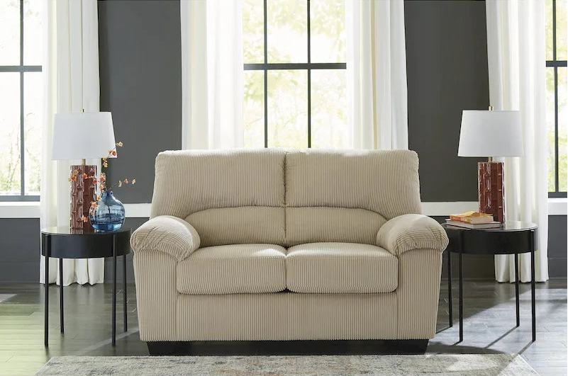 Canapé deux places en velours côtelé 63L x 38P x 40H Polyester