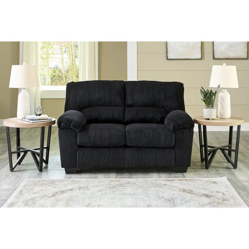 Canapé deux places en velours côtelé 63L x 38P x 40H Polyester