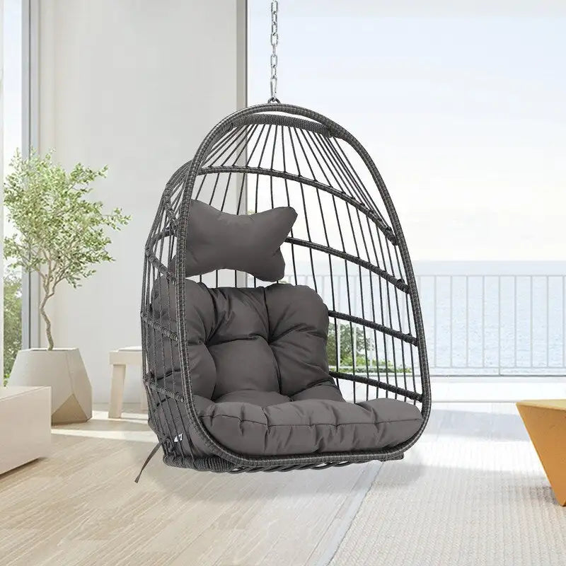Fauteuil suspendu œuf sans support, balancelle intérieure/extérieure