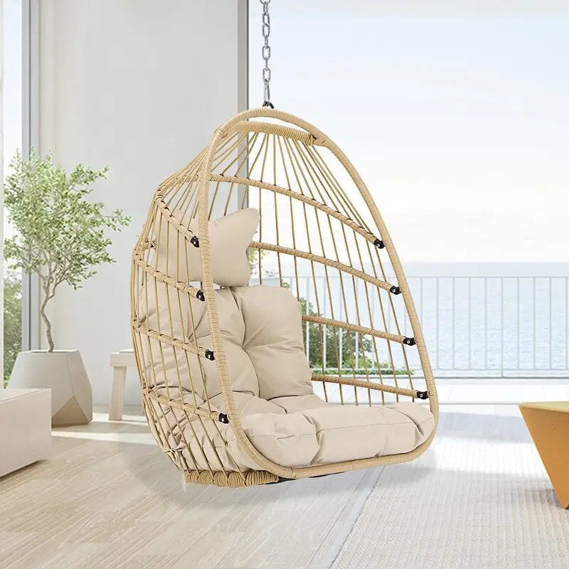 Fauteuil suspendu œuf sans support, balancelle intérieure/extérieure
