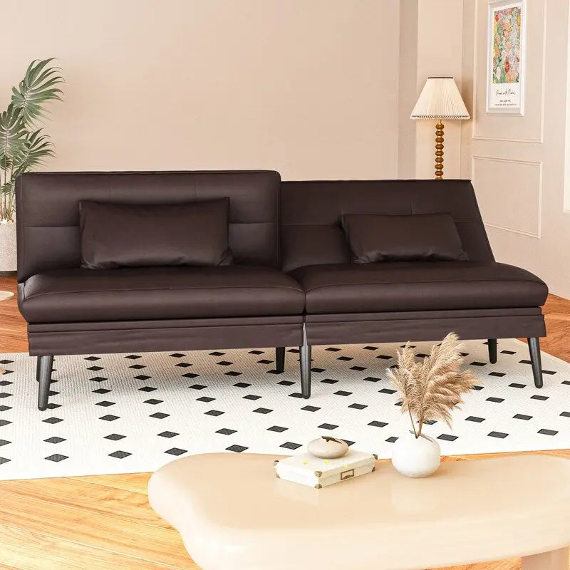 Canapé-lit futon convertible avec dossier réglable sur 5 positions, style moderne, inclinable et lounge