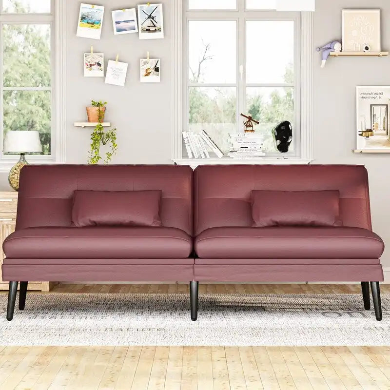 Canapé-lit futon convertible avec dossier réglable sur 5 positions, style moderne, inclinable et lounge
