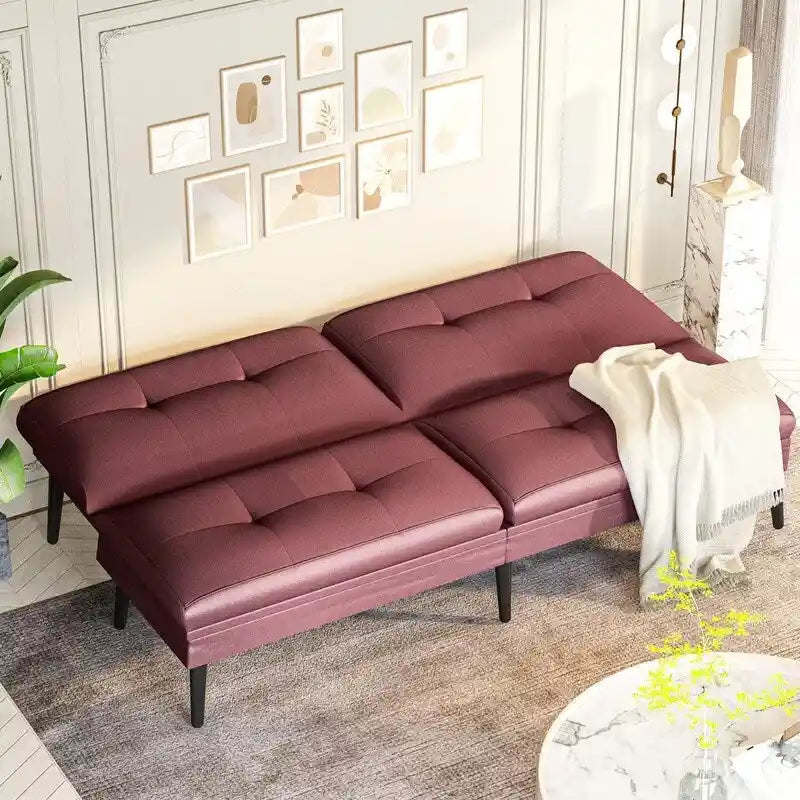 Canapé-lit futon convertible avec dossier réglable sur 5 positions, style moderne, inclinable et lounge