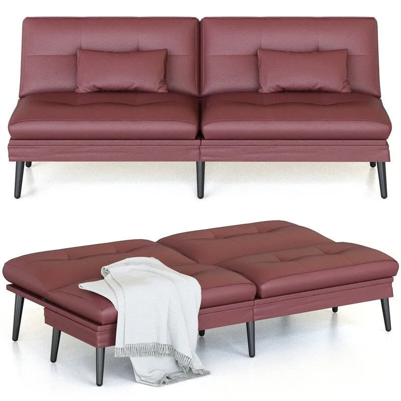 Canapé-lit futon convertible avec dossier réglable sur 5 positions, style moderne, inclinable et lounge