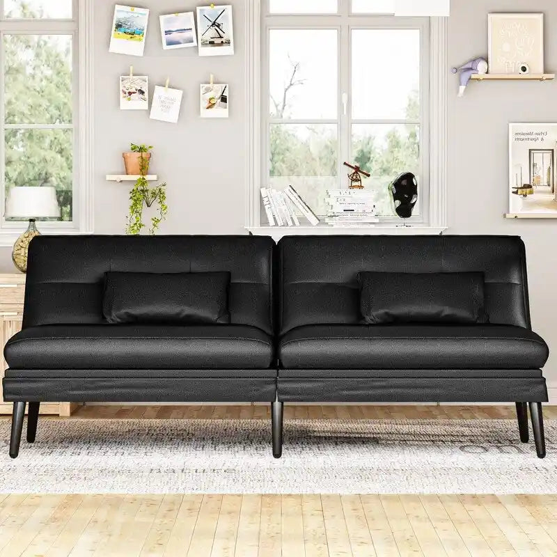 Canapé-lit futon convertible avec dossier réglable sur 5 positions, style moderne, inclinable et lounge