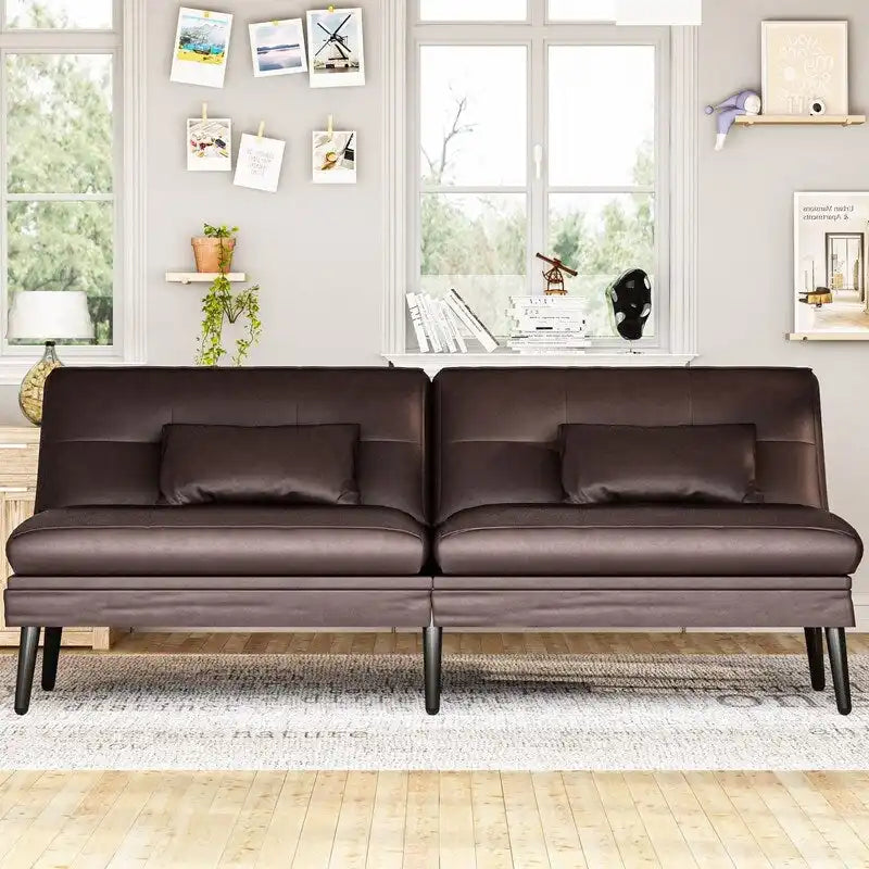Canapé-lit futon convertible avec dossier réglable sur 5 positions, style moderne, inclinable et lounge