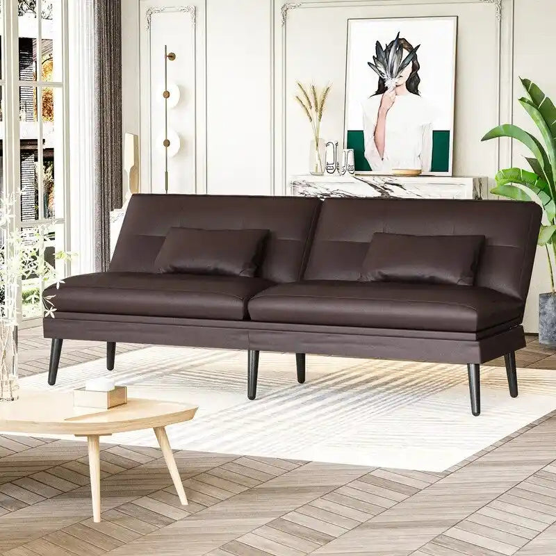 Canapé-lit futon convertible avec dossier réglable sur 5 positions, style moderne, inclinable et lounge
