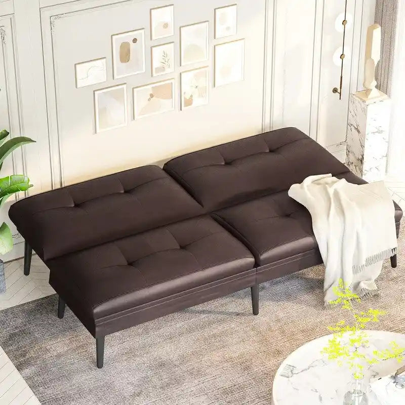 Canapé-lit futon convertible avec dossier réglable sur 5 positions, style moderne, inclinable et lounge