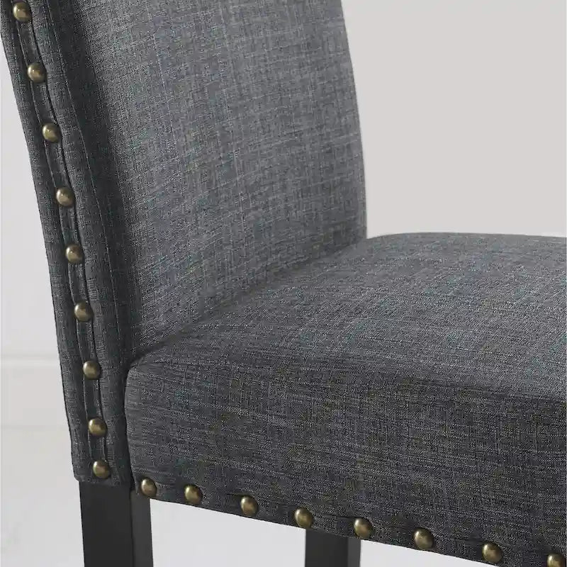 Chaise de salle à manger ronde hauteur bar avec garniture cloutée et siège rembourré