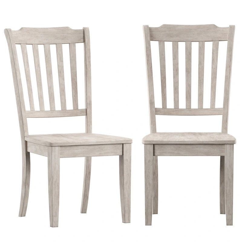 Chaise de salle à manger en bois à lattes avec assise profilée en hévéa