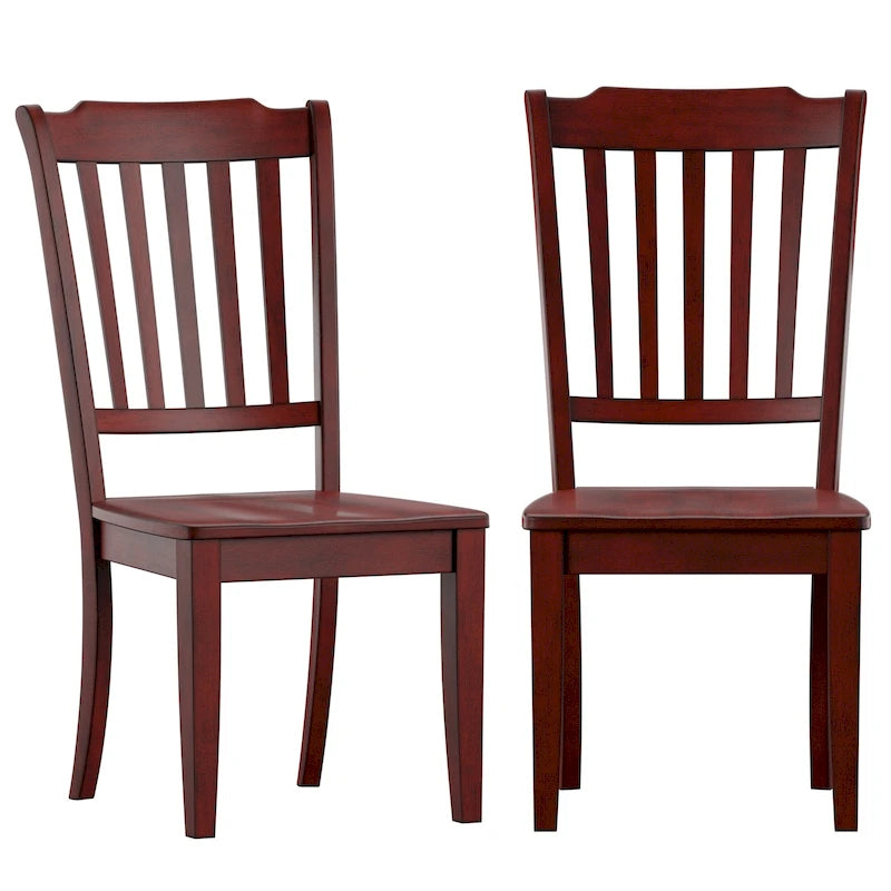 Chaise de salle à manger en bois à lattes avec assise profilée en hévéa