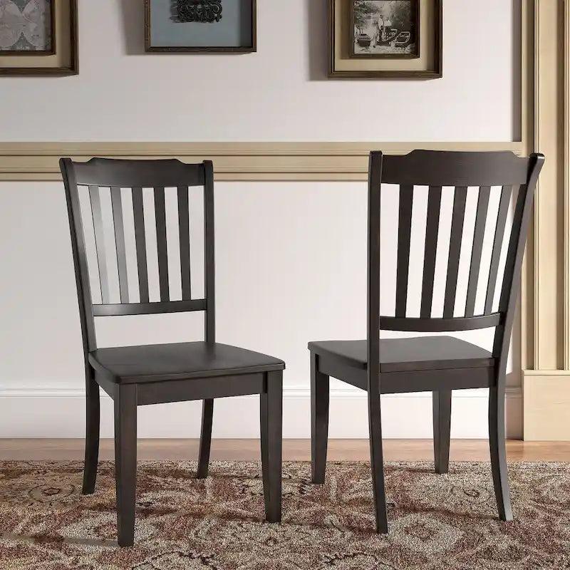 Chaise de salle à manger en bois à lattes avec assise profilée en hévéa