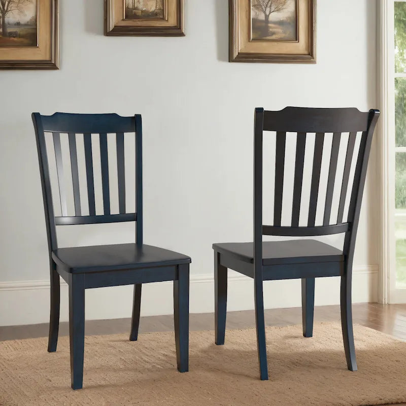 Chaise de salle à manger en bois à lattes avec assise profilée en hévéa