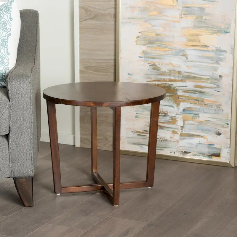 Table d'appoint ronde en bois d'acacia