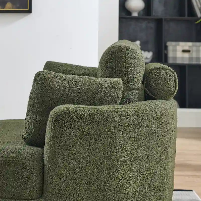 Fauteuil d'appoint baril pivotant surdimensionné avec oreiller lombaire