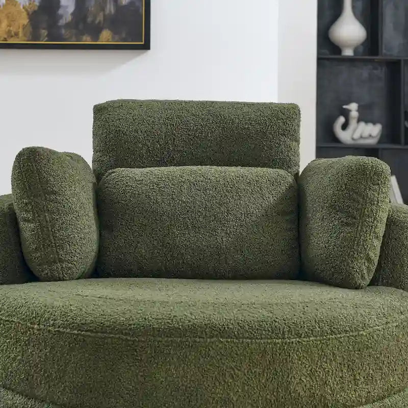 Fauteuil d'appoint baril pivotant surdimensionné avec oreiller lombaire