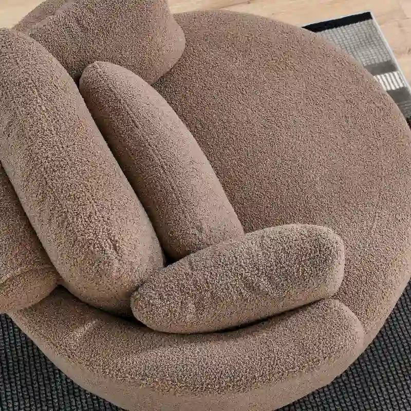 Fauteuil d'appoint baril pivotant surdimensionné avec oreiller lombaire