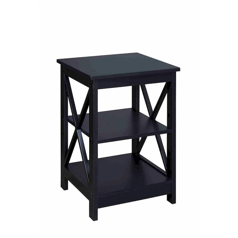 Table d'appoint avec étagères, trois niveaux, concept ouvert, cadre en X