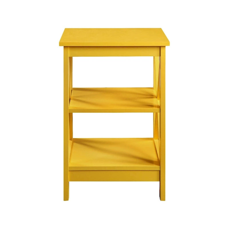 Table d'appoint avec étagères, trois niveaux, concept ouvert, cadre en X