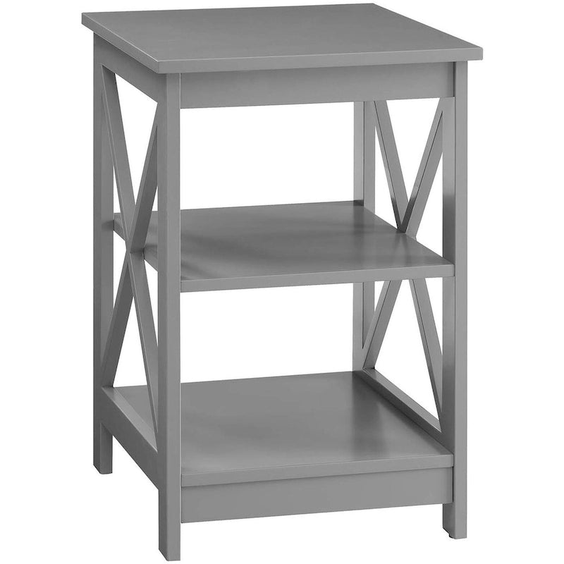 Table d'appoint avec étagères, trois niveaux, concept ouvert, cadre en X