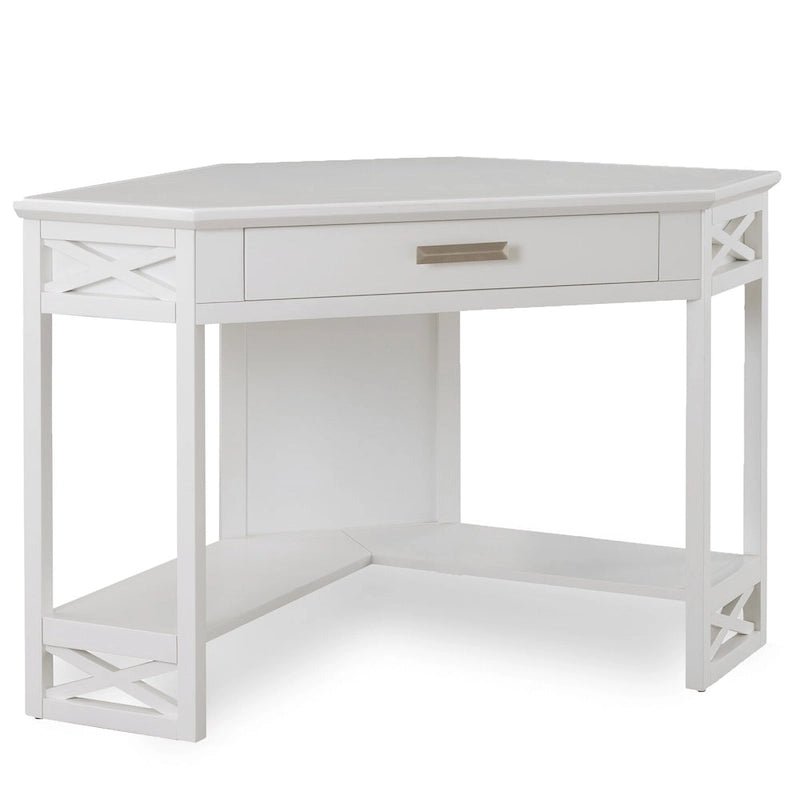 Bureau d'angle en bois massif avec tiroir et étagère de rangement inférieure