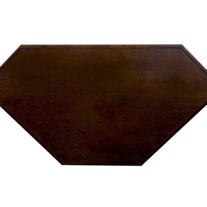 Bureau d'angle en bois massif avec tiroir et étagère de rangement inférieure