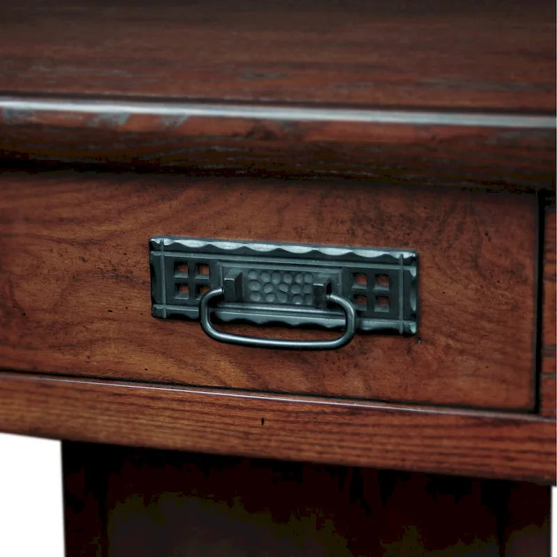 Bureau d'angle en bois massif avec tiroir et étagère de rangement inférieure