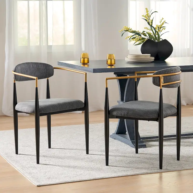 Chaise de salle à manger industrielle moderne rembourrée avec cadre en fer