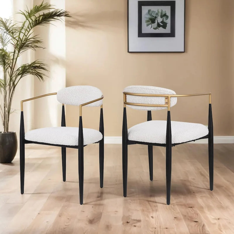 Chaise de salle à manger industrielle moderne rembourrée avec cadre en fer