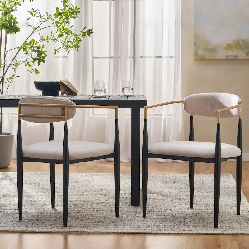 Chaise de salle à manger industrielle moderne rembourrée avec cadre en fer