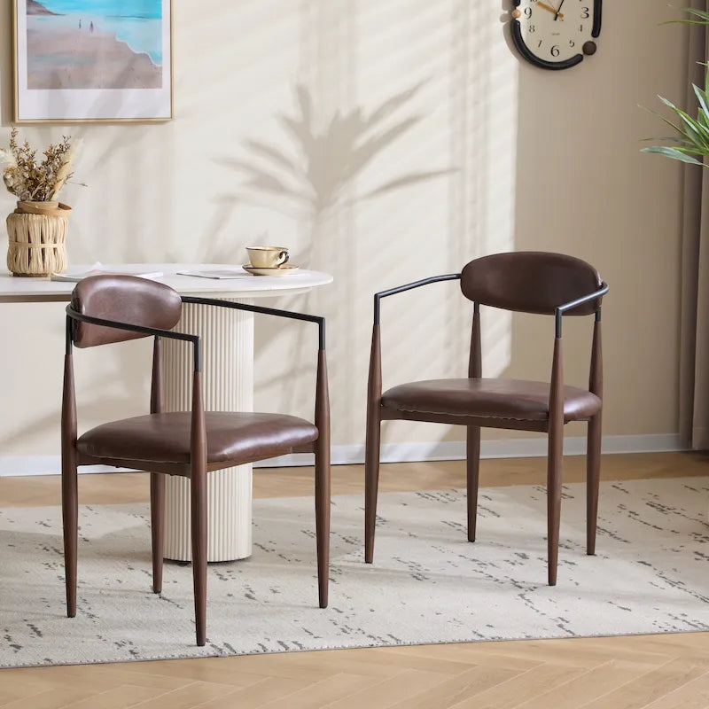 Chaise de salle à manger industrielle moderne rembourrée avec cadre en fer