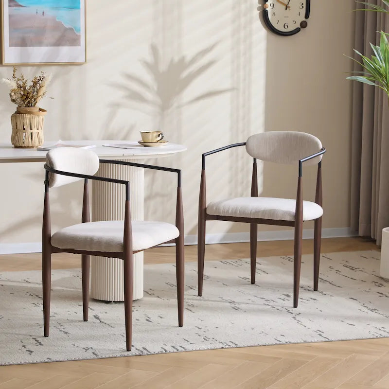 Chaise de salle à manger industrielle moderne rembourrée avec cadre en fer