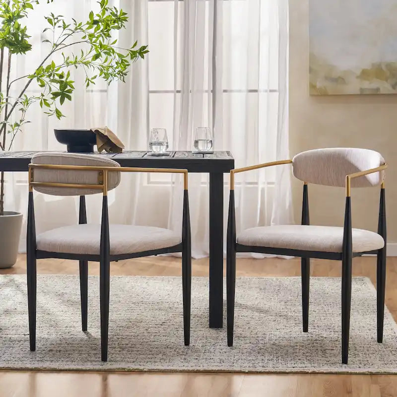 Chaise de salle à manger industrielle moderne rembourrée avec cadre en fer