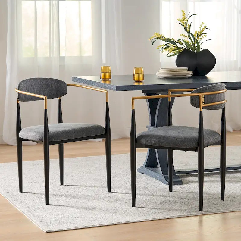 Chaise de salle à manger industrielle moderne rembourrée avec cadre en fer