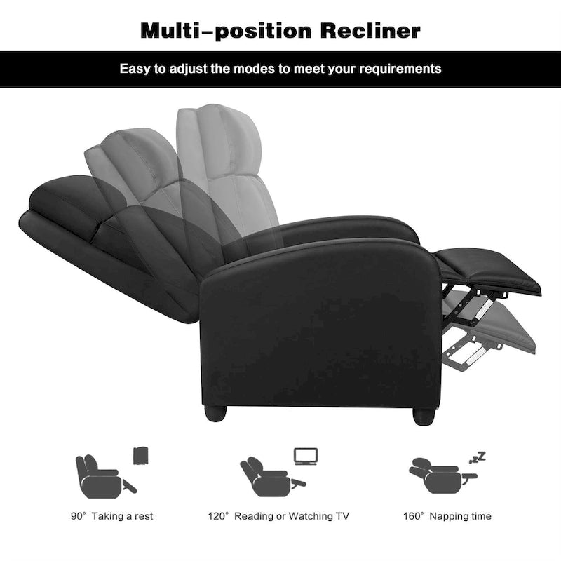 Fauteuil inclinable en cuir PU, inclinable simple pour salon
