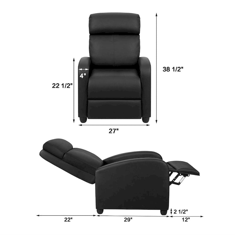 Fauteuil inclinable en cuir PU, inclinable simple pour salon