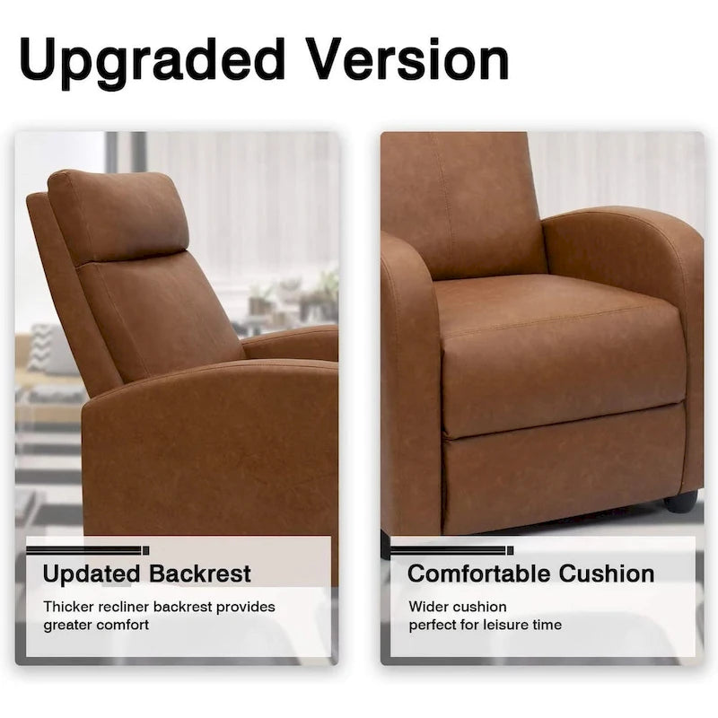 Fauteuil inclinable en cuir PU, inclinable simple pour salon