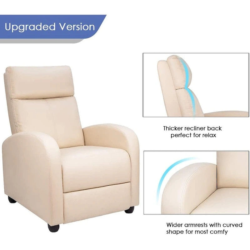 Fauteuil inclinable en cuir PU, inclinable simple pour salon