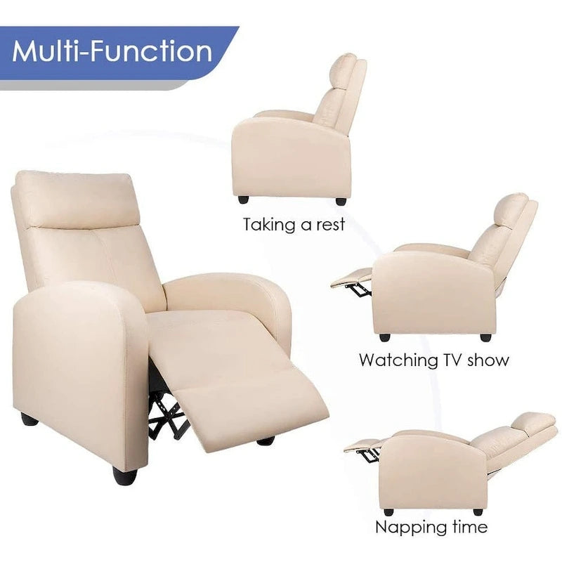 Fauteuil inclinable en cuir PU, inclinable simple pour salon