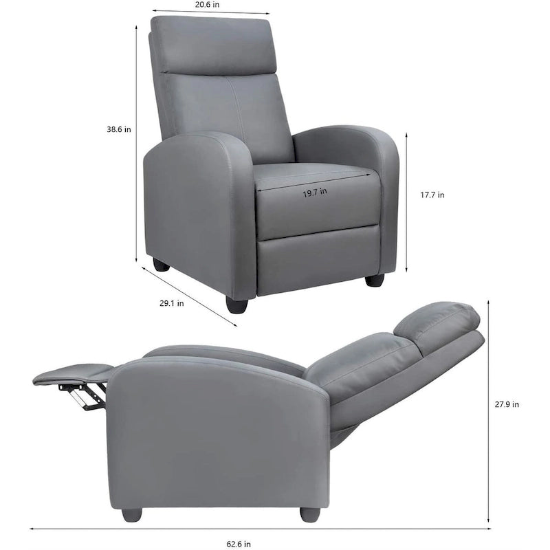 Fauteuil inclinable en cuir PU, inclinable simple pour salon