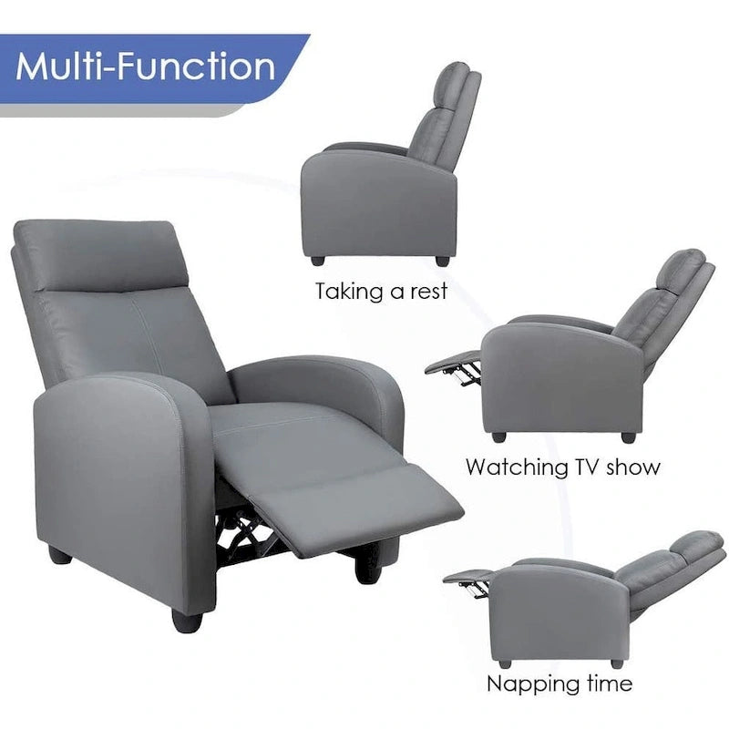 Fauteuil inclinable en cuir PU, inclinable simple pour salon