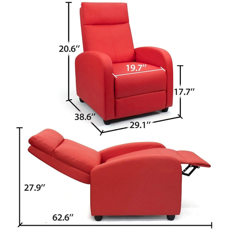 Fauteuil inclinable en cuir PU, inclinable simple pour salon