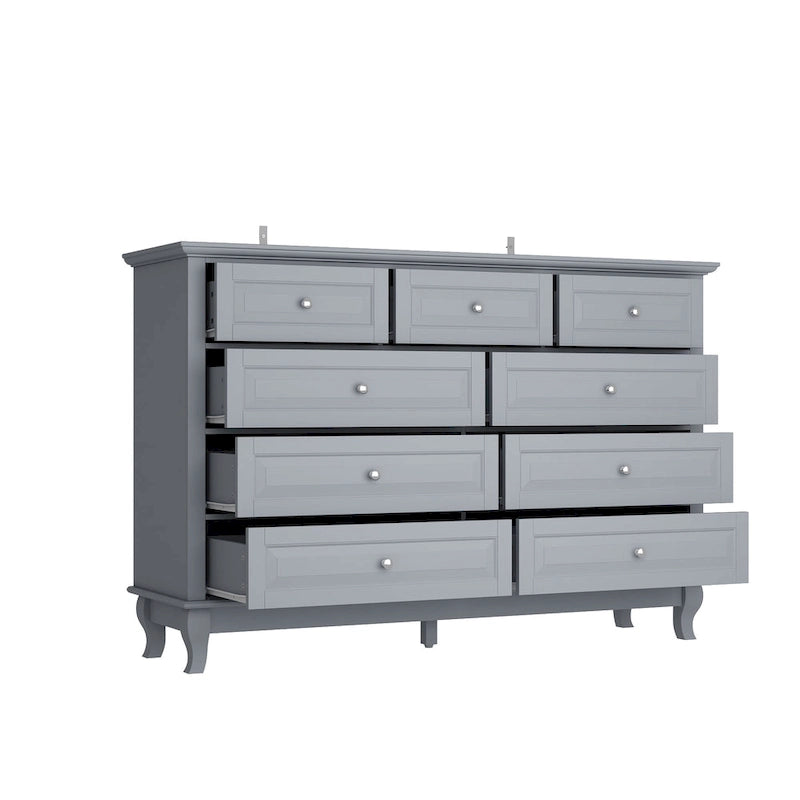 Commode 9 tiroirs Spacieuse Design élégant Blanc Noir Bleu Marine