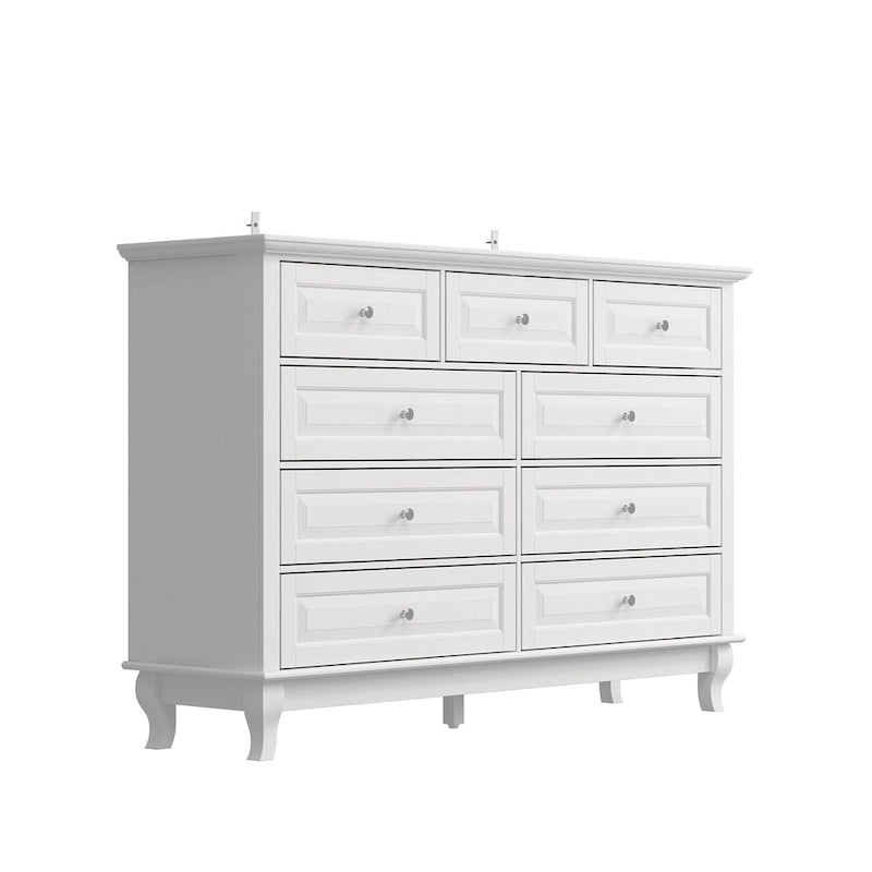 Commode 9 tiroirs Spacieuse Design élégant Blanc Noir Bleu Marine
