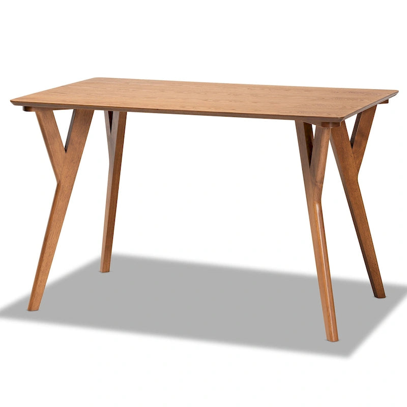 Banquette d'angle de salle à manger en tissu gris et bois finition noyer