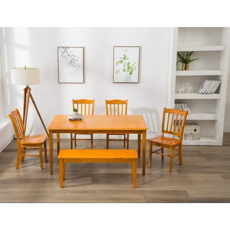 Chaise de salle à manger Shaker en bois d'hévéa, style campagnard, plusieurs finitions