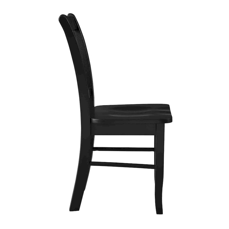 Chaise de salle à manger Shaker en bois d'hévéa, style campagnard, plusieurs finitions
