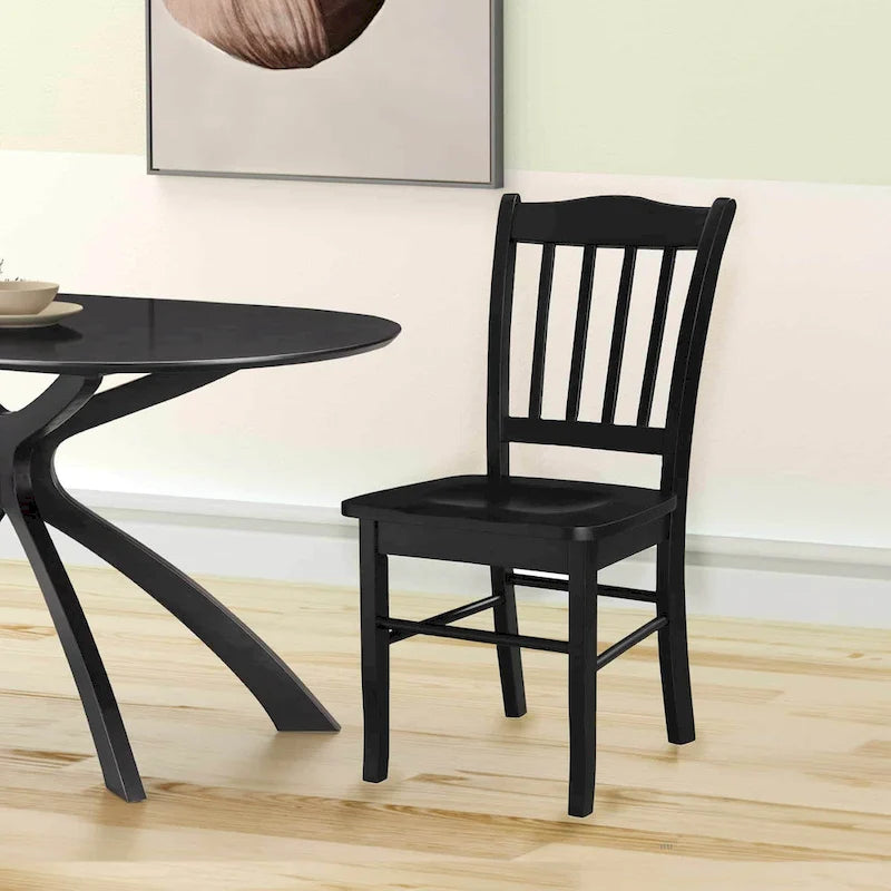 Chaise de salle à manger Shaker en bois d'hévéa, style campagnard, plusieurs finitions