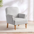 Fauteuil d'appoint rembourré en lin avec pieds pour salon